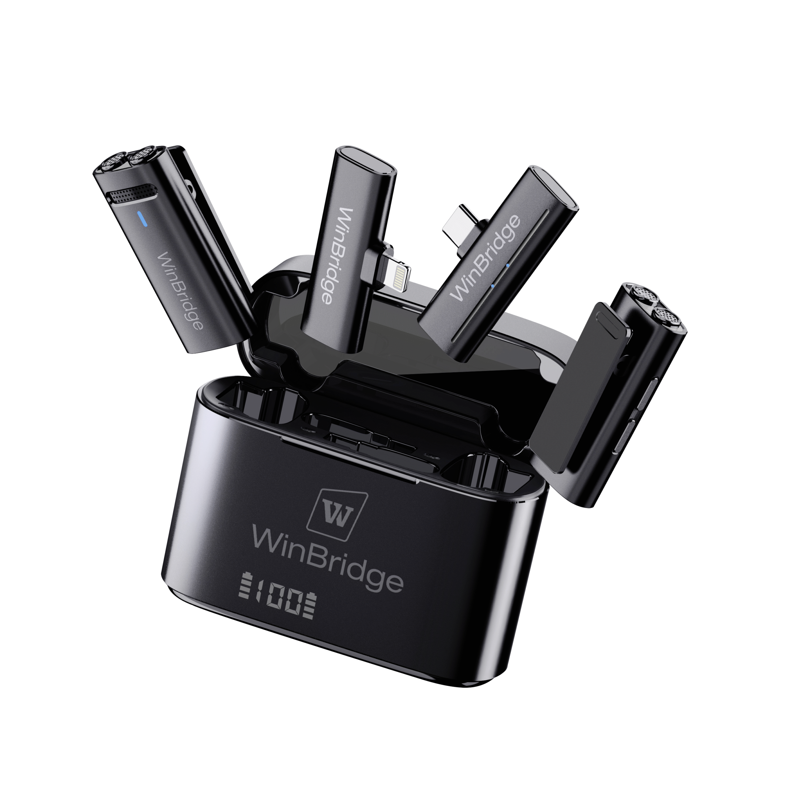 WinBridge M31 Micro Không Dây (Lavalier Mic), 2,4 G Kẹp Cổ Áo với ANC, Ghi Âm HD 48 kHz, Pin 21 Giờ — dành cho iPhone, Android, Máy ảnh, YouTube, TikTok, Vlogging, Livestreaming